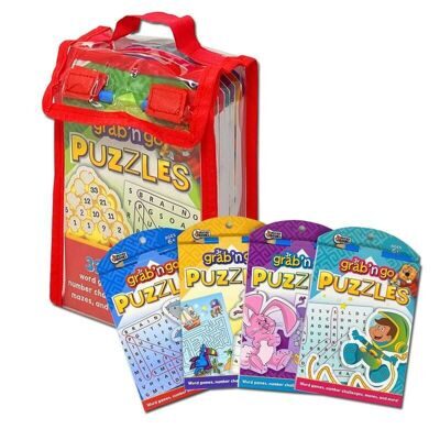 Q538 Набор книг с кроссвордами и головоломками Jr Grab n Go Puzzles 8 Books Bag