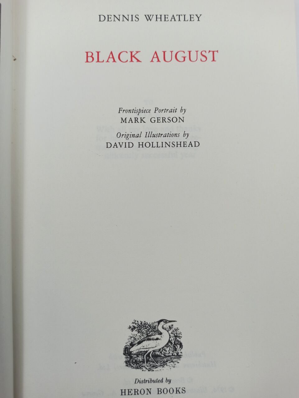 BK74 Black August, Dennis Wheatley