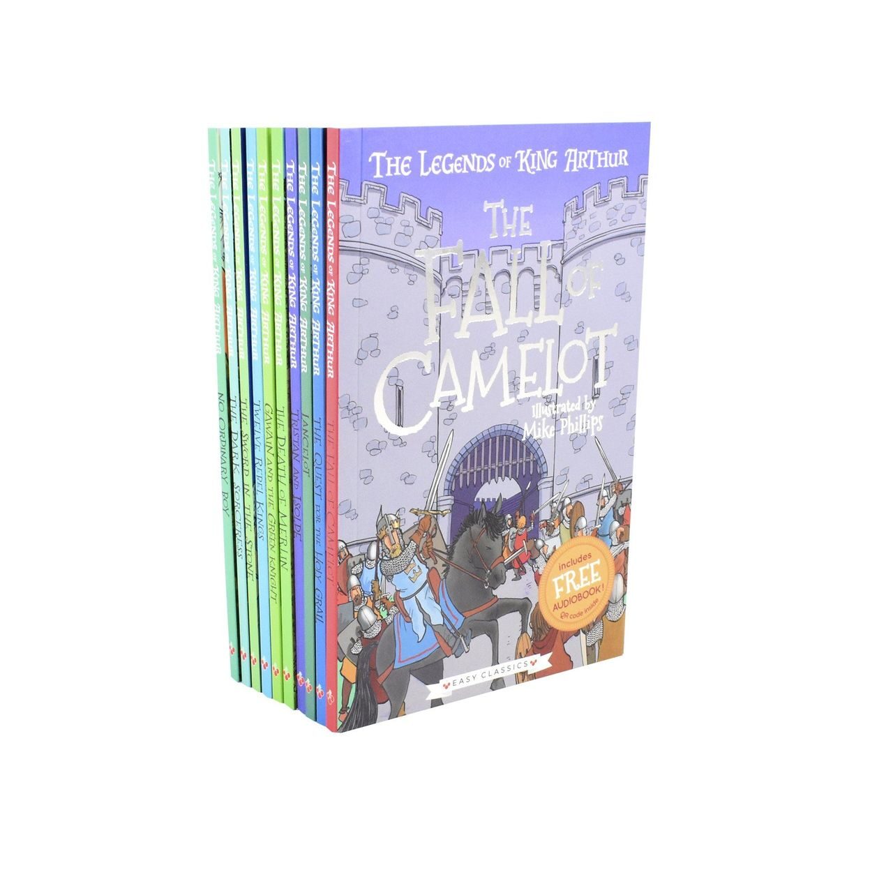 L513 The Legends Of King Arthur Easy Classic 10 Books - Ages 7-9 - Paperback Box Set By Tracey Mayhew